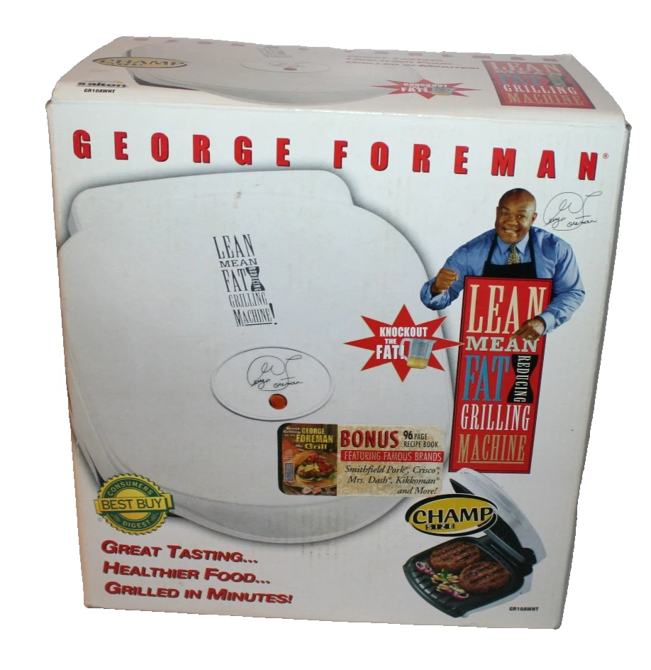 NEW Vintage Salton George Foreman Electric Grill White Lean Mean Meat GR10AWHT