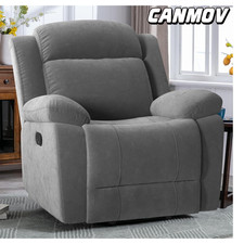 CANMOV Rocker Recliner Chair , Manual Recliners with Overstuffed Backrest
