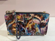 NWT BRAHMIN DAISY Euphoria Melbourne WRISTLET wallet purple multi abstract