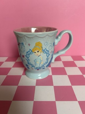 Disney Store Cinderella Filigrane Teetasse mit Fuß Kaffeebecher Blau Rosa