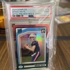 2024 Panini Donruss Rated Rookie Drake Maye #379 Optic Preview Red & Green PSA 9
