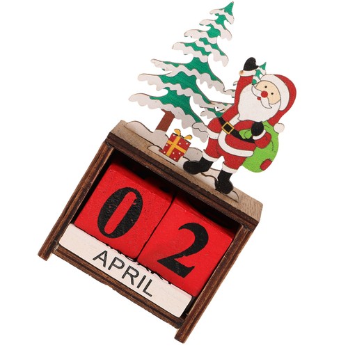3 Count Glowing House Decorations Wooden Desk Calendar Perpetual - Picture 7 of 12