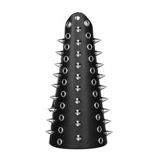 Punk Breite Schwarze Leder Nieten Arm Armschienen Arm Stulpen Arm Schutz Armband