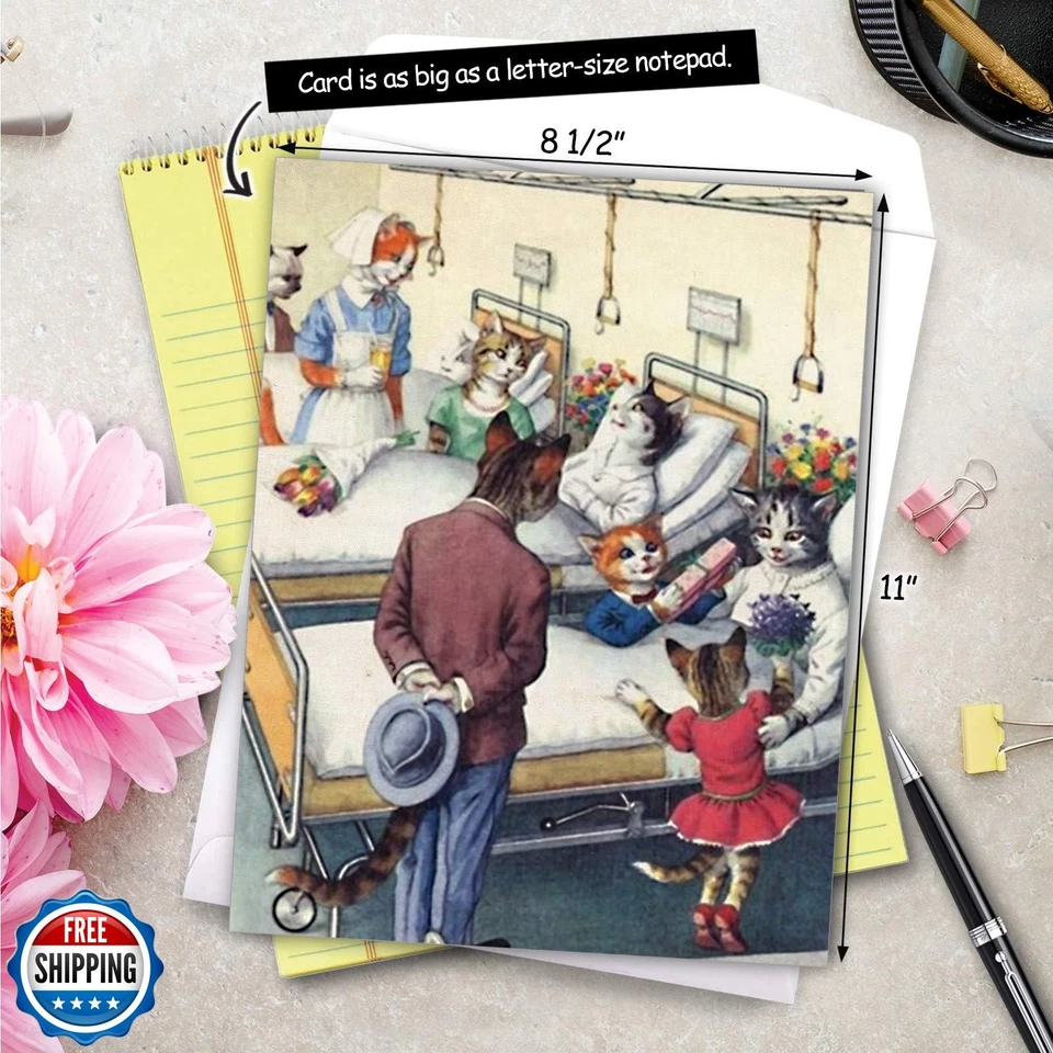 NobleWorks - Big Cartoon Feel Better Card (8.5 x 11 Inch) - Get Well Soon Hum - Image 2 of 4