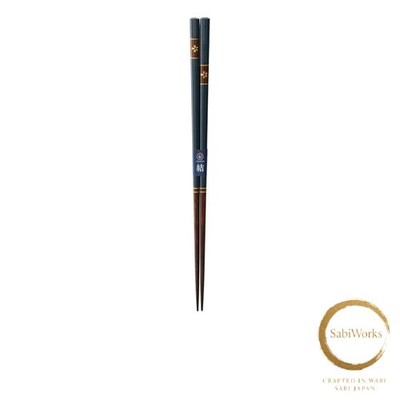 New Kawai Yui Chopsticks with Flower Decoration Navy Blue Size: Approx. W23cm