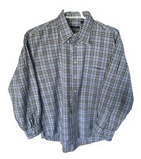 Burberry London Mens Size Large Nova Button Cotton Down Shirt Made in USA Blue