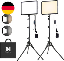 2-Pack Fotografie Beleuchtung Kit, Niceveedi 25W LED Video Licht Kit, 2900-7000K
