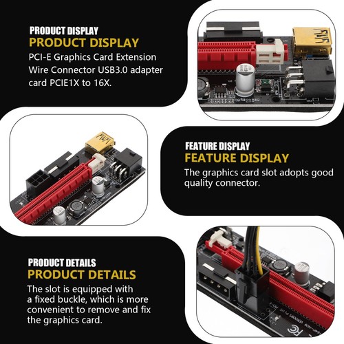 Cavo prolunga scheda grafica PCI-E 1x a 16x riser PCIe Extender - Foto 10 di 12