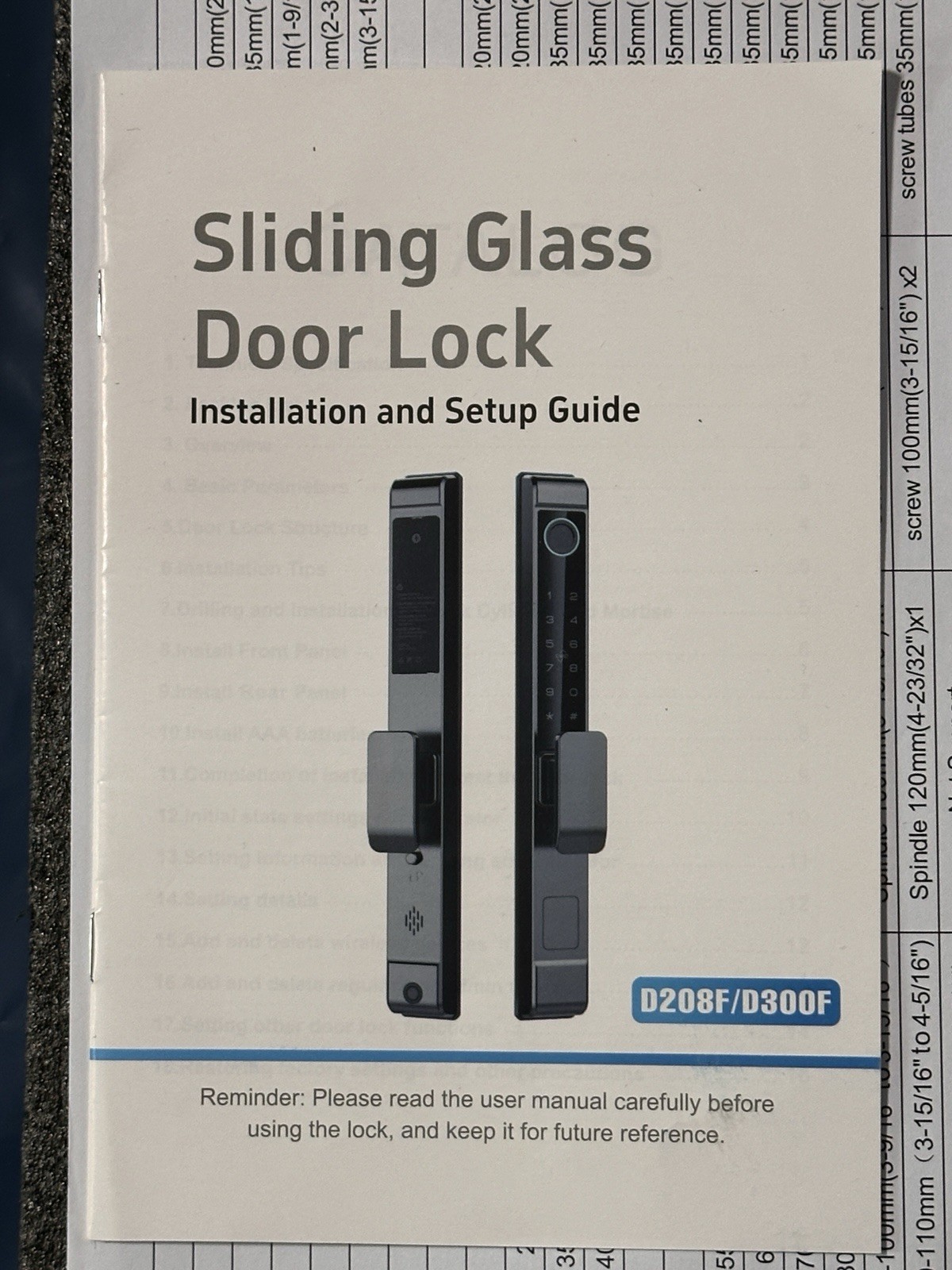 Anweller 2085 Mortise Sliding Glass Door Lock, Smart Fingerprint