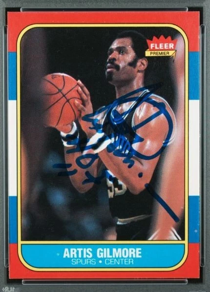 1986 Fleer Artis Gilmore Signed Basketball Card PSA 7 DNA 10 Certified Auto HOF - Image 2 of 3