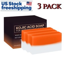 3 Pack Kojic Acid Soap for Face 100g Fade Dark Spot Brighten Complexion US Ship