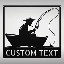 Personalized Fisherman Boat Metal Sign Custom Nautical Decor Home Office Gift