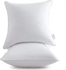    18 x 18-inch Pillow Inserts (Set of 2) — 100% Cotton Cover 