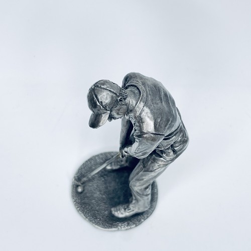 Vintage Golf Golfer Man Putting Pewter Figurine 10 cm 310 grams Excellent Cond. - Picture 10 of 17