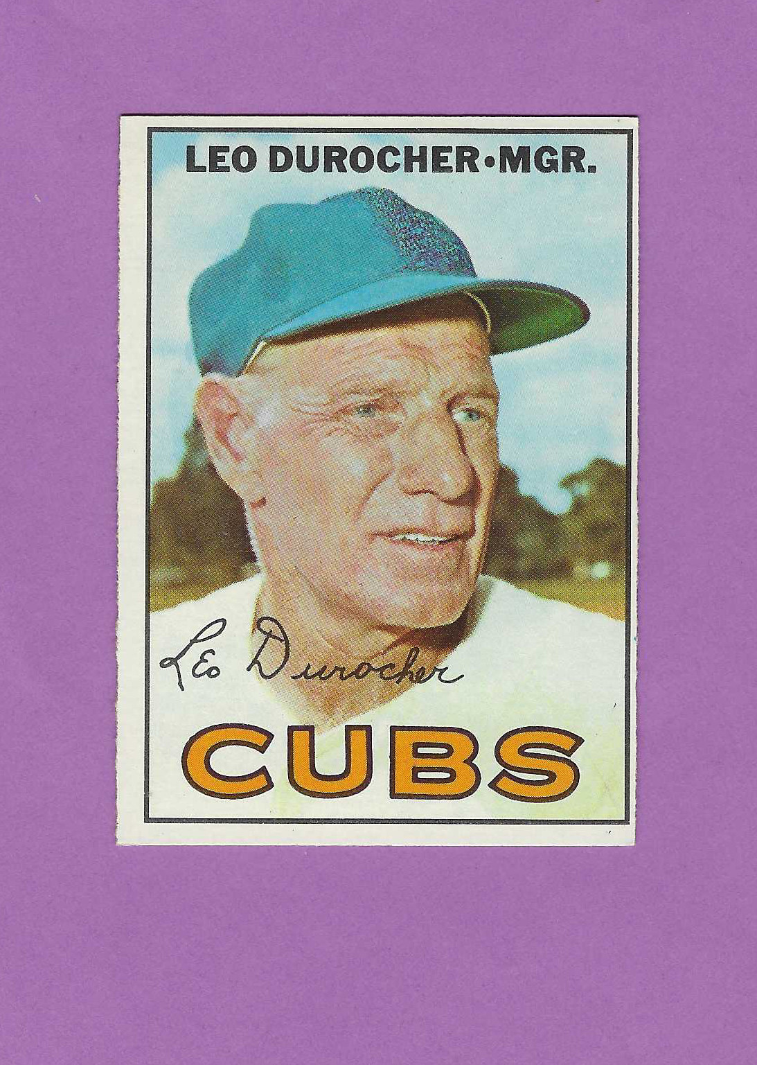 1967 Topps Cubs Leo Durocher #481 Sixth Series Baseball Card, EX.