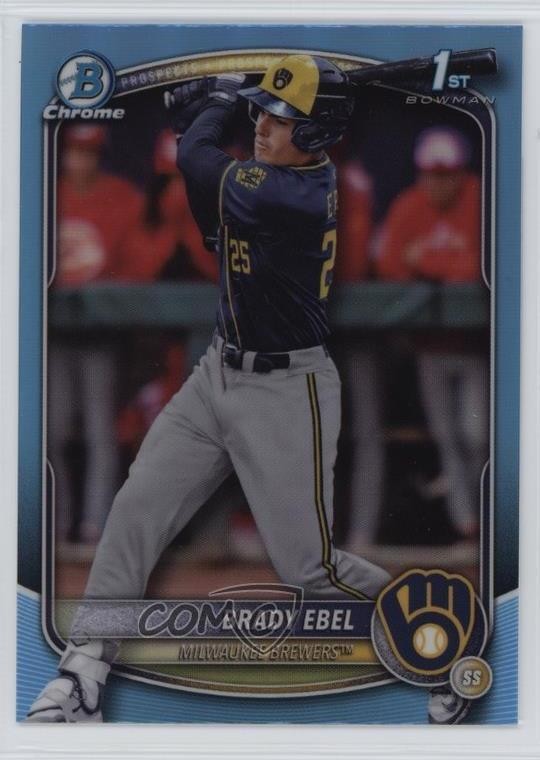 2025 Bowman Draft Chrome Sky Blue Refractor Brady Ebel #BDC-194 1k9t
