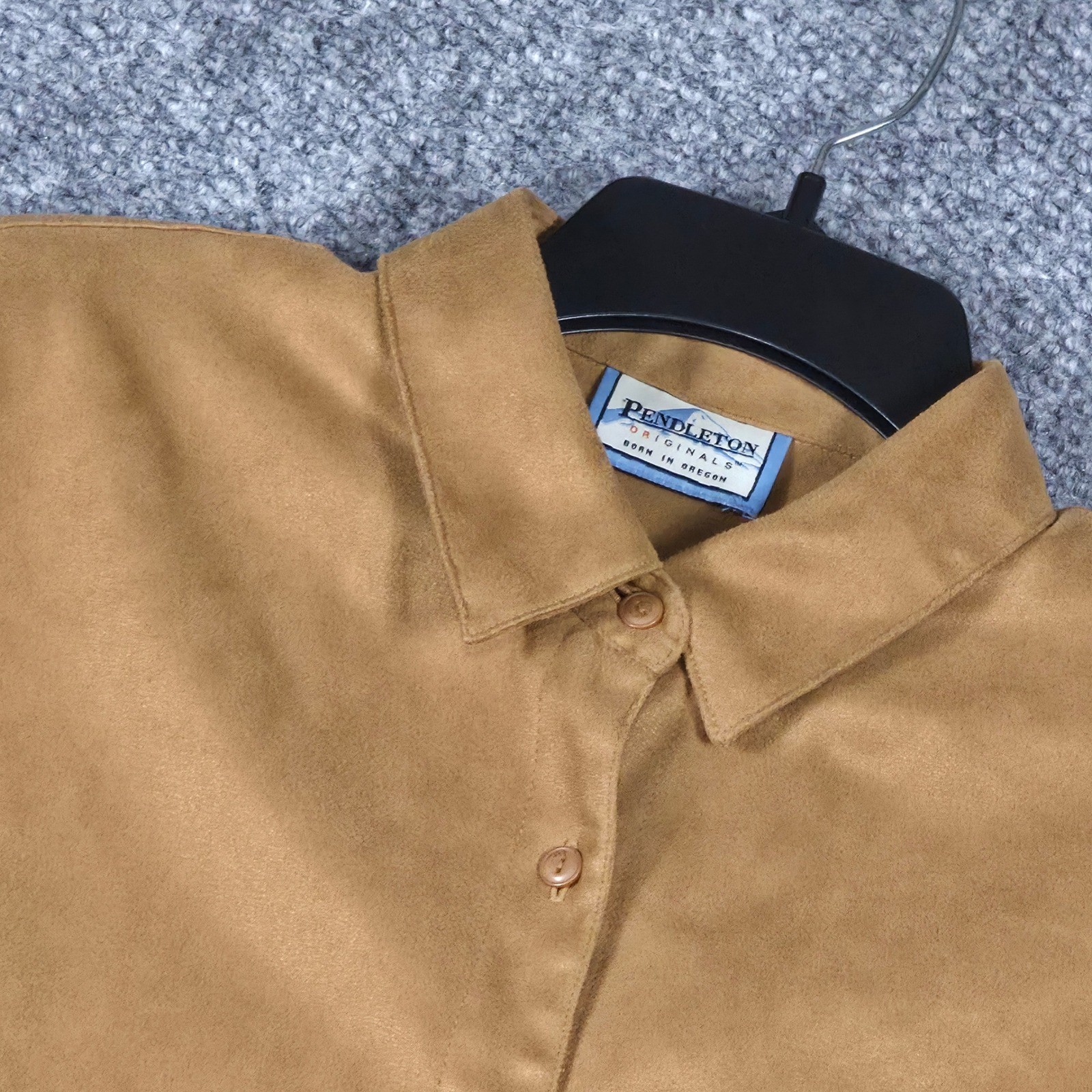 Pendleton Womens Button Down Shirt Camel Faux Sue… - image 1