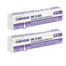 2X BENZAC AC 5 Acne Gel 15g Benzoyl Peroxide 5 Water Base Gel