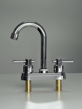 Chrome Black Sink Bathroom RV Faucet Tap Water 2 Handle Stainless Steel Plastic