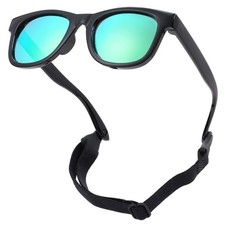 COASION Bendable Flexible Polarized Newborn Small, C1 Black/Green Mirror