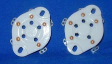Pair New Ceramic 5 pin Vacuum Tube Sockets for 27, 37, 56, 76, 807, etc