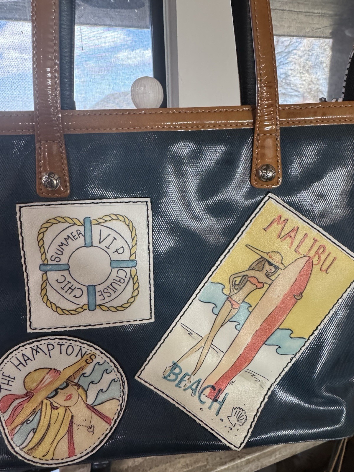 Brighton Patchwork Shoulder Bag Beach Travel Them… - image 1