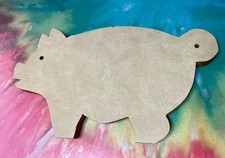 Vtg Pig Cutting Board Hand Made Folk Art Wooden Pig Farmhouse Country Countertop