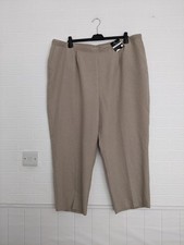 New BM Collection Classic Leg Beige Trousers - Size 24