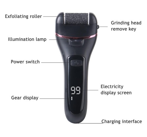 Electric Foot File Waterproof Hard Skin Remover Feet Pedicure Set Rechargeable - Picture 7 of 11
