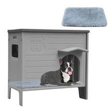 Waterproof Dog House for Outdoor Indoor,Durable Plastic Dog House with Mat