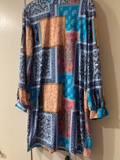 Shein Curve Woman's Dress Mutli Colored Paisley Tunic Long Sleeve SZ 4XL