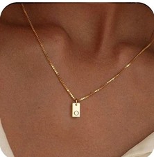 Initial "O" Necklace for Women 14K Gold Plated Letter Necklace Dainty Gold