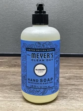 MRS. MEYER'S CLEAN DAY Liquid Hand Soap, Blueberry Scent, 12.5 Oz Pump Bottle