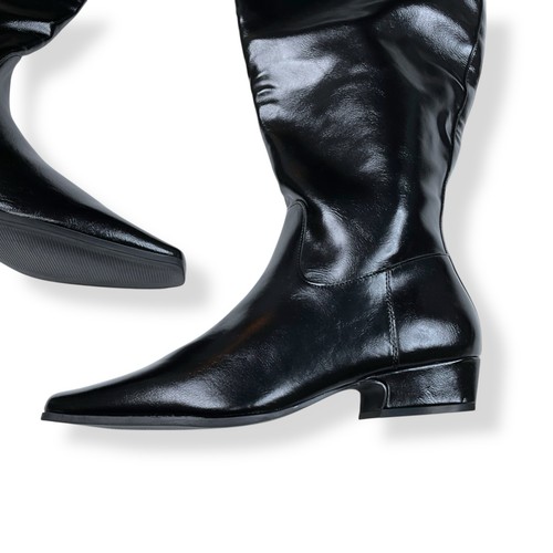Madden Girl Boots Women 10M Black Faux Leather Knee-High Wide-Calf Florance NWOB - Picture 2 of 16