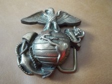 USMC Solid Brass Belt Buckle Marine Corps BBB 6060 Vintage