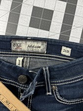 BKE Jeans Addison Boot Women  s 28R Blue Fade Whisker Stretch Bar Rodeo Y2K
