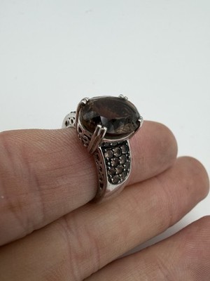 Unikat Sterling Silber 925 Rauchquarz Stein Ring Gr. 7,75 6,4 g