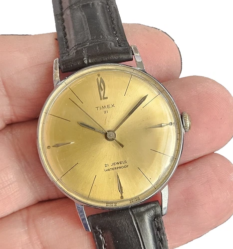 Timex Marlin Rare 21 Jewels Mens Watch Mechanical Vintage 1970's Working