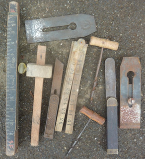 Job Lot Of Carpentry Tools Bevel Rules Plane Bits Etc Incl HOLBRO SORBY