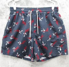 Polo Ralph Lauren Swim Trunks Mens Large Blue Anchor Rope Nautical Lined Pockets
