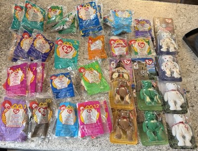 Lot 45 McDonald s TY Teenie Beanie Babies Sealed + Glory Maple Erin Britannia