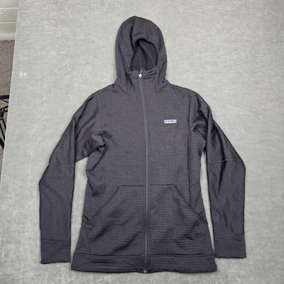 Patagonia Hoodie Womens Small Black R1 Fleece Full Zip Polartec STY40095FA19