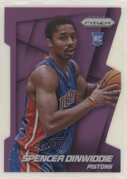2014-15 Panini Prizm Purple Die-Cut Prizm 28/139 Spencer Dinwiddie #281 jp5