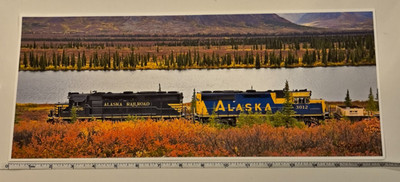 Alaska Railroad Train Locomotives 3012 3006 Autumn Landscape Panoramic Photo Pri