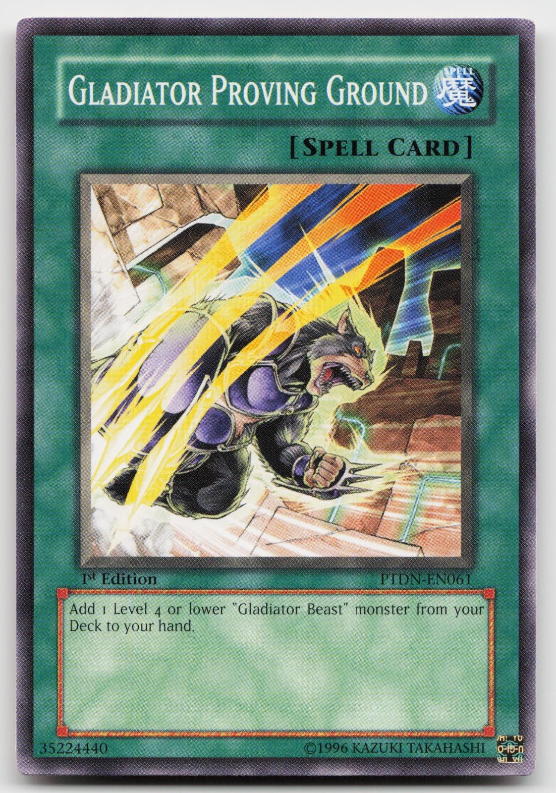 Gladiator Proving Ground PTDN-EN061 YuGiOh Phantom Darkness trading card — raw and PSA graded price guide