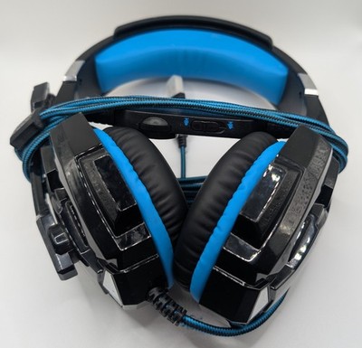 Kotion Each G2000 Black Blue Adjustable Wired USB Over Ear Gaming Headset