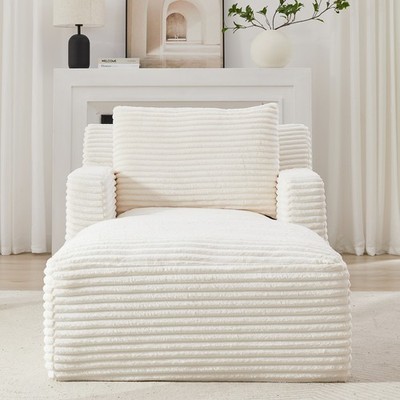 Oversized Long Chaise Sleeper Lounge Sofa Accent Chair Corduroy No Assembly