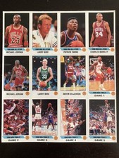 1990-91 Panini Michael Jordan Uncut Basketball Sheet With Sticker #G & Sticker K