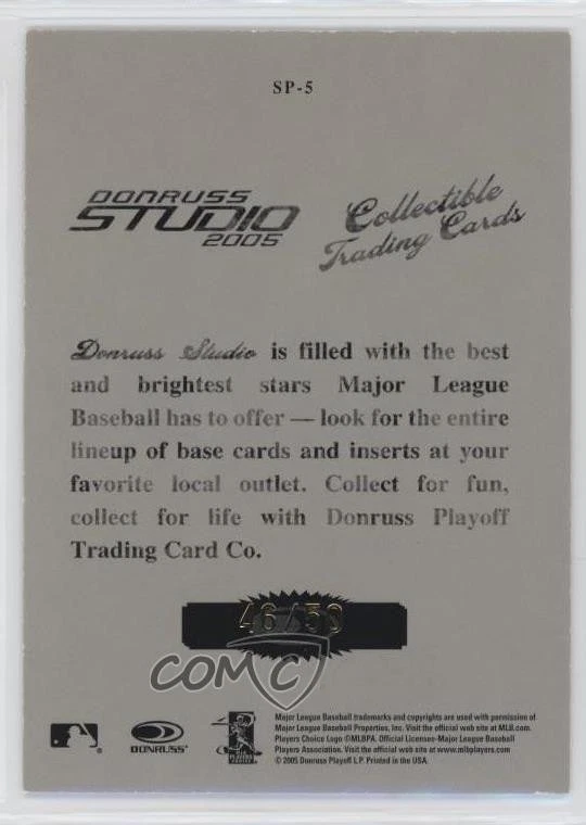 2005 Donruss Studio Portraits Studio Red /50 Albert Pujols #SP-5 - Image 2 of 2