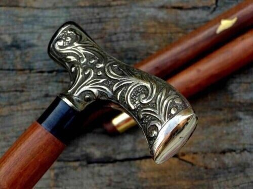 Nautical Solid Brass Design Derby Head Handle Sty… - image 4